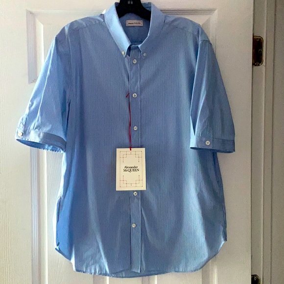 ALEXANDER MCQUEEN SHIRT BLUE SIZE 16.5/ 41…BRAND NEW